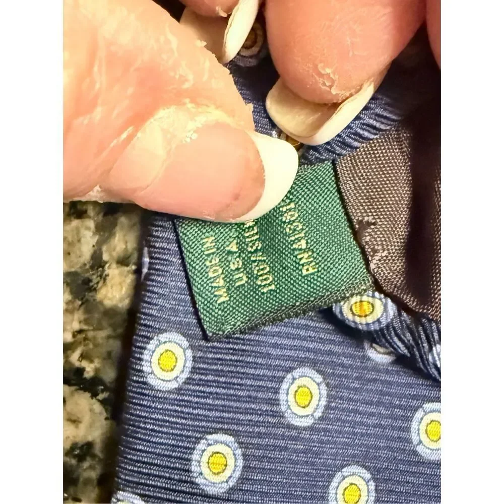 Lauren Ralph Lauren Pure Silk Tie Blue Yellow Academic Career